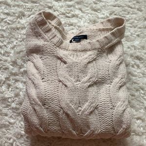 American Eagle Cream Cable Knit Sweater